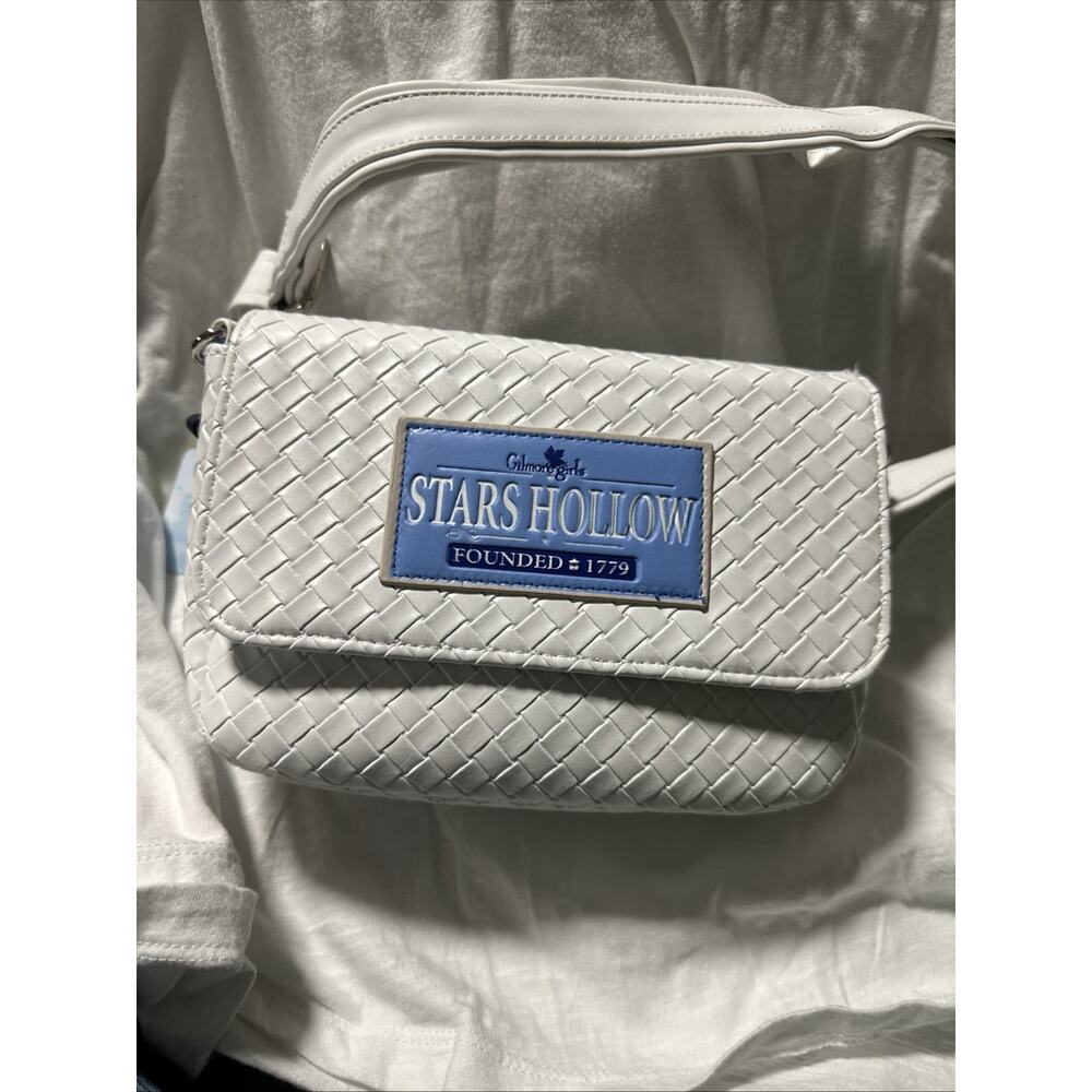 Gilmore Girls Stars Hollow Sign White Crossbody Bag Purse Woven